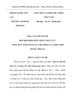 SKKN đổi mới PPDH môn TIẾNG VIỆT lớp 1 PHÁT HUY TÍNH TÍCH cực CHỦ ĐỘNG của học SINH bài dạy đầm sen 