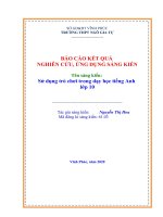 SKKN sử dụng trò chơi trong dạy học tiếng anh lớp 10  