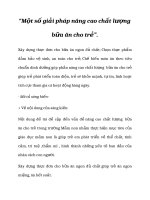 SKKN một số giải pháp nâng cao chất lượng bữa ăn cho trẻ 