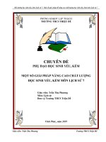 chuyên đề một số giải pháp để nâng cao chất lượng học sinh yếu, kém  môn lịch sử 7 