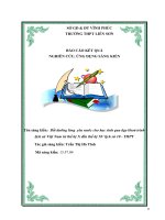 báo cáo kết quả nghiên cứu ứng dụng sáng kiến bồi dưỡng lòng  yêu nước cho học sinh qua dạy khoá trình lịch sử việt nam từ thế kỷ x đến thế kỷ XV lịch sử 10 – THPT 