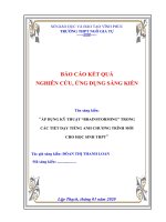 SKKN áp dụng kỹ thuật brainstorming trong các tiết dạy tiếng anh chương trình mới cho học sinh THPT 