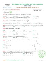 ĐỀ THI KHẢO sát lần 1 sở hà nội 2020 thầy tùng toán 