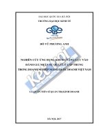 Nghiên cứu ứng dụng khung năng lực vào đánh giá nhân sự quản lý cấp trung trong doanh nghiệp ngoài quốc doanh việt nam 