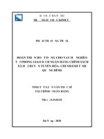 Hoàn thiện hoạt động cho vay hộ nghèo tại phòng giao dịch ngân hàng chính sách xã hội huyện tuyên hóa, tỉnh quảng bình 