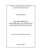 Luận văn Thạc sĩ Chính sách công: Thực hiện chính sách giảm nghèo bền vững trên địa bàn huyện Phú Ninh, tỉnh Quảng Nam