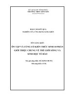 báo cáo kết quả nghiên cứu ứng dụng sáng kiến ôn tập và củng cố kiến thức sinh 10   phần giới thiệu chung về thế giới sống và sinh học tế bào 