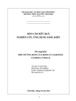 SKKN một số ứng dụng của định lý lagrange và định lý rolle 