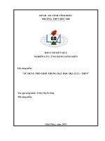 SKKN sử dụng trò chơi trong dạy học địa lí 12   THPT 