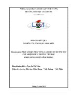 SKKN một số biện pháp nâng cao hiệu quả công tác chủ nhiệm lớp 1, trường tiểu học chấn hưng, huyện vĩnh tường 