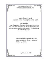 SKKN dạy lồng ghép từ đồng nghĩa và trái nghĩa vào các bài học trong SGK tiếng anh lớp 12, một số giải pháp giúp học sinh làm tốt bài đồng nghĩa và trái nghĩa trong đề thi THPTQG 