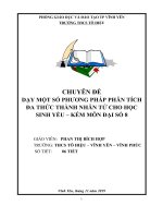 chuyên đề dạy một số phương pháp phân tích đa thức thành nhân tử cho học sinh yếu – kém môn đại số 8 