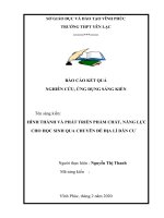 SKKN hình thành và phát triên  phẩm chất, năng lực cho học sinh qua chuyên đề địa lí dân cư 
