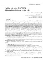 Nghiên cứu nồng độ Lp-Pla2 ở bệnh nhân nhồi máu cơ tim cấp