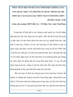 SKKN PHÂN TÍCH một số bài TOÁN HÌNH học KHÔNG GIAN ỨNG DỤNG THỰC tế THƯỜNG sử DỤNG TRONG kì THI THPT QG vào GIẢNG dạy môn TOÁN ở TRƯỜNG THPT 