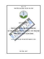 Phân tích danh mục thuốc sử dụng tại trung tâm y tế thành phố bắc kạn năm 2016 