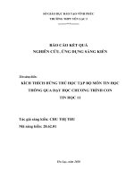 SKKN kích thích hứng thú học tập bộ môn tin học thông qua dạy học chương trình con tin học 11 