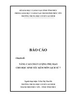 chuyên đề nâng cao chất lượng phụ đạo học sinh yếu kém môn lịch sử trong trường THCS 