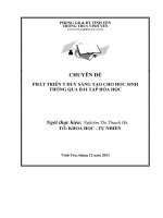 chuyên đề phát triển tư duy sáng tạo cho học sinh thông qua bài tập hóa học 