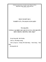 SKKN NÂNG CAO HIỆU QUẢ QUẢN lí của tổ CHUYÊN môn TRONG TRƯỜNG TIỂU học 