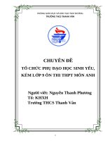 chuyên đề tổ chức phụ đạo học sinh yếu kém lớp 9 ôn thi THPT môn anh 