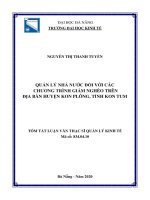 Quản lý nhà nước đối với các chương trình giảm nghèo trên địa bàn huyện kon plông, tỉnh kon tum 