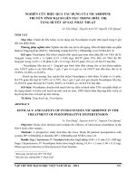 Nghiên cứu hiệu quả tác dụng của nicardipine truyền tĩnh mạch liên tục trong điều trị tăng huyết áp sau phẫu thuật