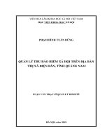 Luận văn Thạc sĩ Quản lý kinh tế: Quản lý thu bảo hiểm xã hội trên địa bàn thị xã Điện Bàn, tỉnh Quảng Nam