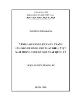 Nâng cao năng lực cạnh tranh ngành hàng chè xuất khẩu của Việt Nam trong điều kiện hội nhập.