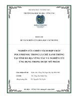 Nghiên cứu chiết tách hợp chất POLYPHENOLS ứng dụng trong dược   mỹ phẩm và thực phẩm từ lá chè xanh được trồng tại xã suối nghệ   huyện châu đức   tỉnh bà rịa vũng tàu 