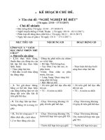 KẾ HOẠCH CHỦ đề NGHỀ NGHIỆP bé BIẾT và NHỮNG CON vật gần gũi