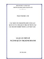 Các nhân tố ảnh hưởng đến năng lực quản lý của nhà quản trị cấp trung tại các doanh nghiệp thuốc lá ở việt nam 