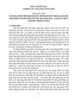 Sử dụng phần mềm microsoft power point trong dạy học bài chiến tranh thế giới thứ hai (1939   1945), lịch sử lớp 11 THPT, chương trình cơ bản 