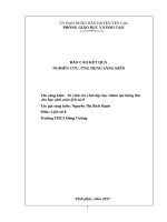 Tổ chức trò chơi dạy học nhằm tạo hứng thú cho học sinh môn lịch sử 8 