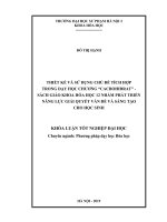 Thiết kế và sử dụng chủ đề tích hợp trong dạy học chương “cacbohiđrat” – sách giáo khoa hóa học 12 nhằm phát triển năng lực giải quyết vấn đề và sáng tạo cho học sinh 