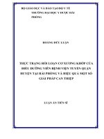Thực trạng rối loạn cơ xương khớp của điều dưỡng viên bệnh viện tuyến quận huyện tại hải phòng và hiệu quả một số giải pháp can thiệp 