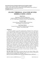 Static thermal analysis of fins models using ansys