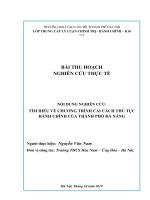 Bài thu hoạch  lớp trung cấp LLCT tìm HIỂU về CHƯƠNG TRÌNH cải CÁCH THỦ tục HÀNH CHÍNH của THÀNH PHỐ đà NẴNG
