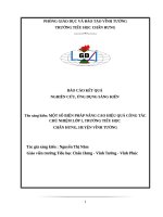 Một số biện pháp nâng cao hiệu quả công tác chủ nhiệm lớp 1, trường tiểu học chấn hưng, huyện vĩnh tường 