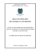 Một số biện pháp nhằm bồi dưỡng năng lực giải quyết vấn đề cho sinh viên trong dạy học vật lí đại cương 