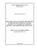 Phát triển năng lực tự học cho sinh viên sư phạm hóa học thông qua dạy học chương “cấu tạo phân tử và liên kết hóa học”, học phần hóa học đại cương 1 