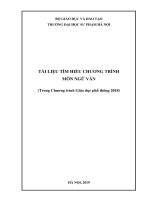 TÀI LIỆU TÌM HIỂU CHƯƠNG TRÌNH MÔN NGỮ VĂN