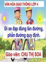 VĂN hóa GIAO THÔNG lớp 4 bài 1  SOA