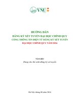 HƯỚNG DẪN ĐĂNG KÝ XÉT TUYỂN ĐẠI HỌC CHÍNH QUY CỔNG THÔNG TIN ĐIỆN TỬ ĐĂNG KÝ XÉT TUYỂN