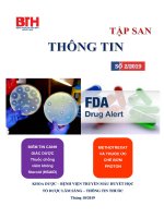 KHOA DƯỢC – BỆNH VIỆN TRUYỀN MÁU HUYẾT HỌC TỔ DƯỢC LÂM SÀNG – THÔNG TIN THUỐC