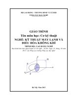 Giáo trình Cơ kỹ thuật - Nghề: Kỹ thuật máy lạnh và điều hòa không khí - Trình độ: Cao đẳng nghề (Tổng cục Dạy nghề)