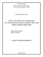 Nâng cao năng lực cạnh tranh ngành hàng chè xuất khẩu của việt nam trong điều kiện hội nhập tt 