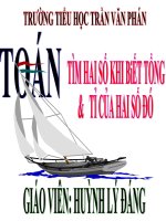 Bài giảng toán  tiết 91 tìm hai số khi biết tổng và tỉ 