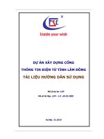 DỰ ÁN XÂY DỰNG CỔNG THÔNG TIN ĐIỆN TỬ TỈNH LÂM ĐỒNG TÀI LIỆU HƯỚNG DẪN SỬ DỤNG