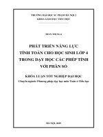 Phát triển năng lực tính toán cho học sinh lớp 4 trong dạy học các phép tính với phân số 